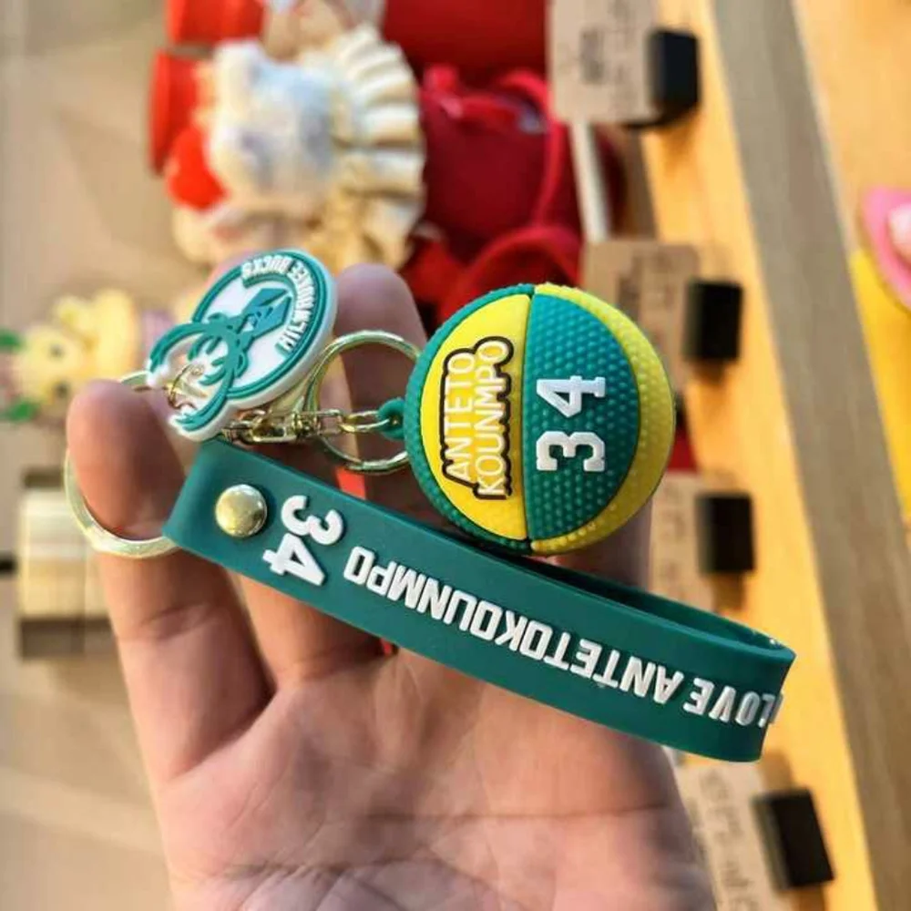 Antetokounmpo Keychain Set with Teal Strap For House Keys Or Car Keys
